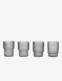 Ripple Glasses (Set Of 4) By Ferm Living -Furniture Store 100127 112