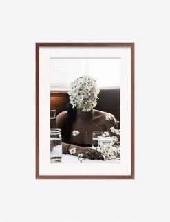 Southern Woman In White Dogwoods Photography Print By Ashley Johnson -Furniture Store AshleyJohnsonSouthernWomaninWhiteDogwoodWalnutFrame