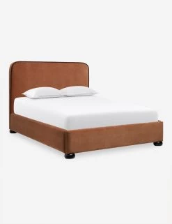 Bishop Platform Bed 22 Bishop Platform Bed -Furniture Store BishopPlatformBedRustVelvet Queen L04715132046 Product