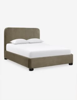Bishop Platform Bed 32 Bishop Platform Bed -Furniture Store BishopPlatformBedToffee OatmealVelvet Queen L04715132046 Product