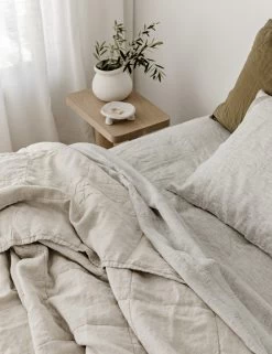 European Flax Linen Fitted Sheet By Cultiver -Furniture Store CULTIVER Flat Sheet Pinstripe 27d9b1fc 946c 45e8 b89c a21032341988