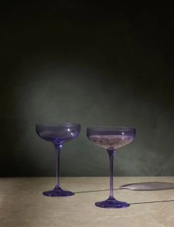 Champagne Coupes (Set Of 2) By Estelle Colored Glass -Furniture Store ChampagneCoupesbyEstelleColoredG