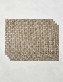Basketweave Rectangle Placemat (set Of 4) By Chilewich -Furniture Store ChilewichBasketweaveRectanglePlacemat Latte Setof4 6274