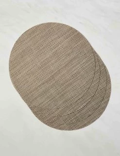 Basketweave Round Placemat (set Of 4) By Chilewich -Furniture Store ChilewichBasketweaveRoundPlacemat Latte Setof4 6227