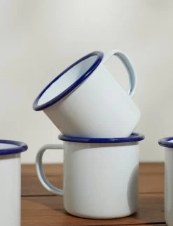 Enamelware Mug (Set Of 2) -Furniture Store EnamelwareMug BlueRim Setof4 7445
