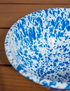 Enamelware Small Serve Bowl (Set Of 2) By Crow Canyon -Furniture Store EnamelwareSmallServeBowl BlueSplatter Setof2 7474