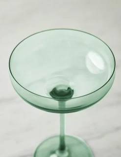 Champagne Coupes (Set Of 2) By Estelle Colored Glass -Furniture Store EstelleColoredGlassChampagneCoupes Mint Setof2 38