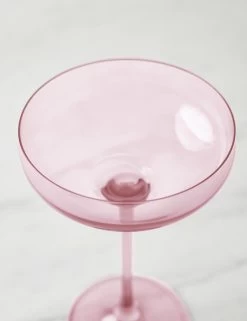 Champagne Coupes (Set Of 2) By Estelle Colored Glass -Furniture Store EstelleColoredGlassChampagneCoupes Rose Setof2 38 3