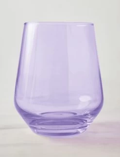 Stemless Wine Glass (Set Of 2) By Estelle Colored Glass -Furniture Store EstelleColoredGlassStemlessWineGlass Lav Setof2 3