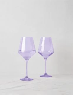 Stemware (Set Of 2) By Estelle Colored Glass 34 Stemware (Set Of 2) By Estelle Colored Glass -Furniture Store EstelleColoredGlassWineGlass Lav