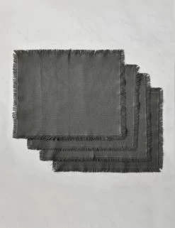 Essential Cotton Placemats (Set Of 4) By Hawkins New York -Furniture Store HawkinsNewYorkEssentialSetof4CottonPlacemats Grey 6341