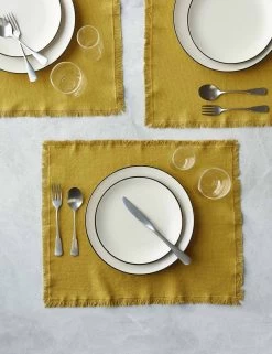 Essential Cotton Placemats (Set Of 4) By Hawkins New York -Furniture Store HawkinsNewYorkEssentialSetof4CottonPlacemats Mustard 0949