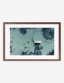 Aerial Ocean Bliss Photography Print By Ingrid Beddoes -Furniture Store IngridAerialOceanBlissWalnutFrame