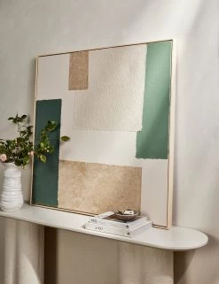 Patchwork Green Wall Art By Visual Contrast -Furniture Store L0470483 TexturedPaper Green StuidoLifestyle 3