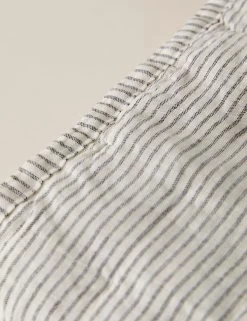 Lammin Linen Quilted Coverlet By Sarah Sherman Samuel -Furniture Store LamminLinenCoverlet Black Ivory Queen Full A0656729 011 Product