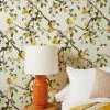 Lemon Birds Grasscloth Wallpaper By Nathan Turner