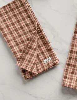 Hudson Plaid Napkins (Set Of 4) By Heather Taylor Home -Furniture Store Lulu and Georgia HudsonPlaid Napkins Product 0630