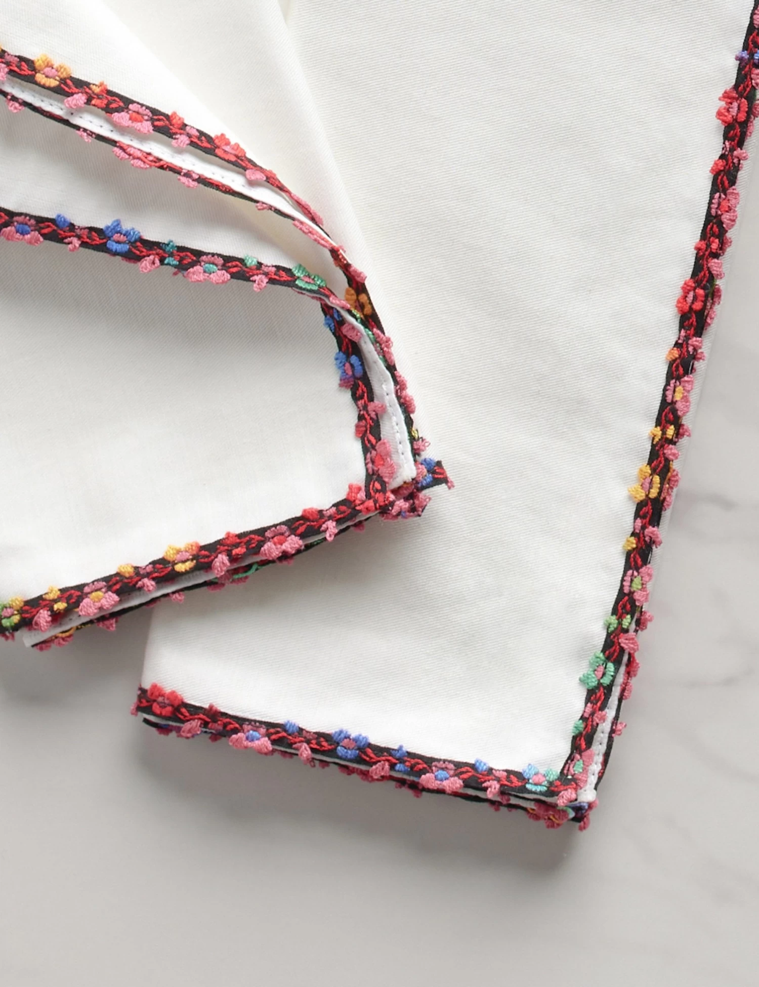 Fleur De Blanc Napkins (Set Of 4) By Atelier Saucier 3 Fleur De Blanc Napkins (Set Of 4) By Atelier Saucier - Image 3