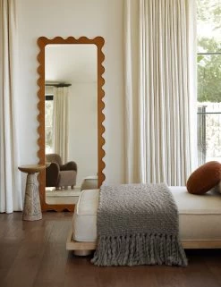 Ripple Full Length Mirror By Sarah Sherman Samuel -Furniture Store Lulu and Georgia RippleFullLengthMirror HoneyAsh MirrorVignettes 0238 LIFESTYLE Site Crop Lifestyle