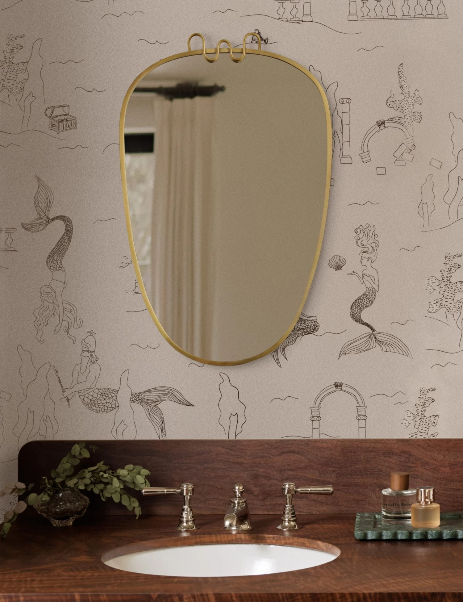 Mermaid Toile Wallpaper By Sarah Sherman Samuel 3 Mermaid Toile Wallpaper By Sarah Sherman Samuel - Image 3