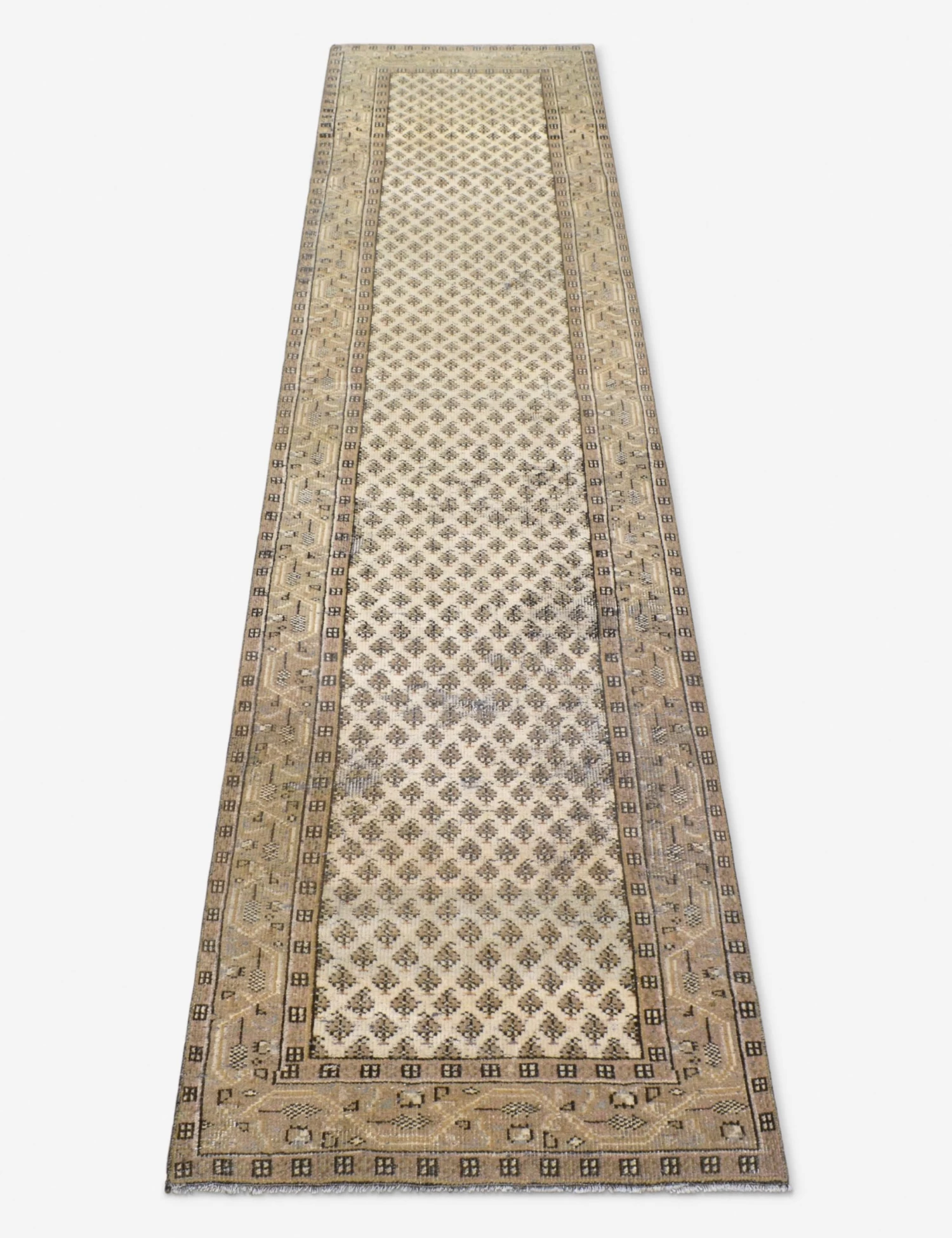 Vintage Turkish Hand-Knotted Wool Runner Rug No. 253, 2'5" X 11'2" 2 Vintage Turkish Hand-Knotted Wool Runner Rug No. 253, 2'5" X 11'2" - Image 2