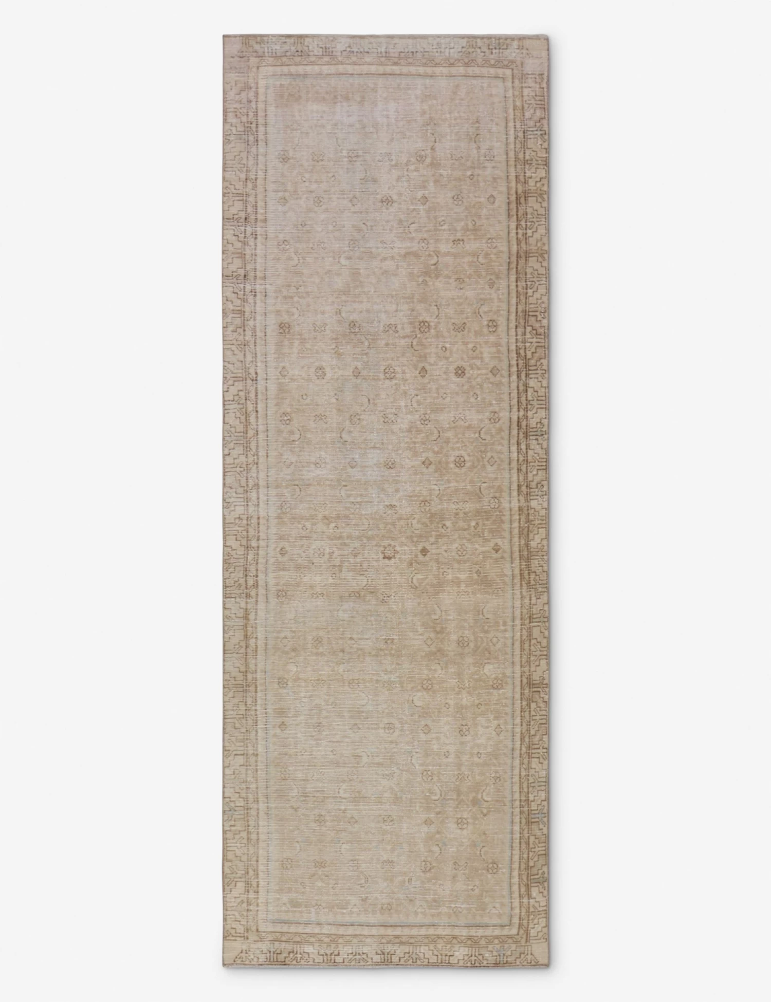 Vintage Turkish Hand-Knotted Wool Runner Rug No. 258, 3'4" X 9'5" 1 Vintage Turkish Hand-Knotted Wool Runner Rug No. 258, 3'4" X 9'5"