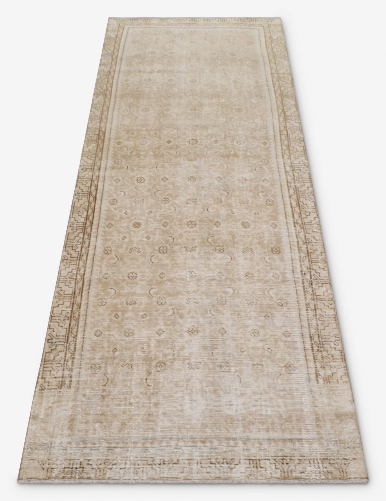 Vintage Turkish Hand-Knotted Wool Runner Rug No. 258, 3'4" X 9'5" 2 Vintage Turkish Hand-Knotted Wool Runner Rug No. 258, 3'4" X 9'5" - Image 2