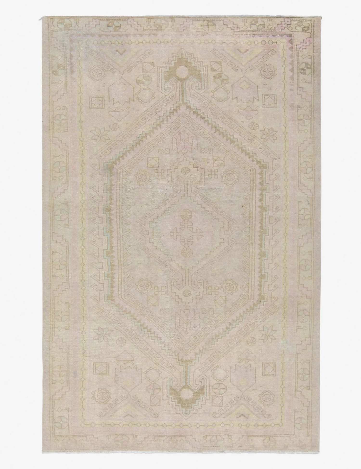Vintage Turkish Hand-Knotted Wool Rug No. 426, 4'7" X 7'1" 1 Vintage Turkish Hand-Knotted Wool Rug No. 426, 4'7" X 7'1"