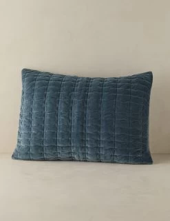 Anderson Velvet Quilted Sham -Furniture Store Lulu and Georgia AndersonVelvetQuiltedSham StoneBlue Standard A0659686 997 Product