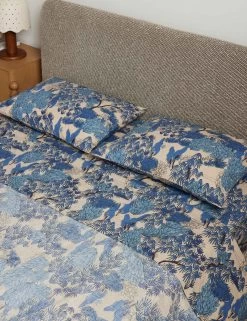 Garden Walk Linen Cotton Sheet Set By Sarah Sherman Samuel -Furniture Store Lulu and Georgia GardenWalkLinenCottonSheetSet Blue Queen A0660992 GardenWalkLinenCottonPillowcaseSet Blue Standard A0660998 374 Product 819cafac 2011 4ed4 b131 fc6530db34f4