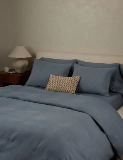 Melia European Flax Linen® Duvet Cover 20 Melia European Flax Linen® Duvet Cover -Furniture Store Lulu and Georgia MeliaLinenDuvetCover DustyBlue Full Queen A0657395 MeliaLinenSham DustyBlue Standard A0657401 1650 Product