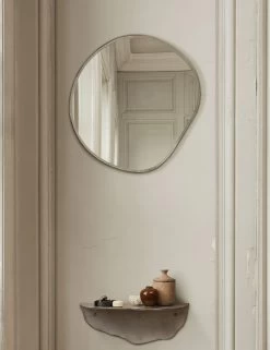 Pond Mirror By Ferm Living -Furniture Store Lulu and Georgia fermLIVING AW21 PondMirrorSmallDarkChrome image lifestyle