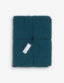 Simple Linen Quilt By Hawkins New York 20 Simple Linen Quilt By Hawkins New York -Furniture Store Lulu and Georgia simple linen quilt peacock HNY.300.10.038.490 clean Product