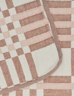 Simple Cotton Blanket By Hawkins New York -Furniture Store Lulu and Georgia simple plaid blanket blush detail HNY.300.10.051.095 detail Product
