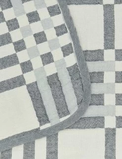 Simple Cotton Blanket By Hawkins New York -Furniture Store Lulu and Georgia simple plaid blanket sky detail HNY.300.10.051.510 detail Product