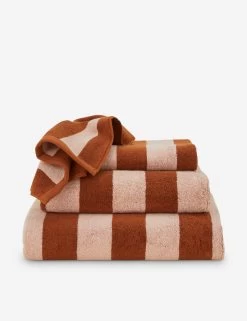 Simple Terry Towel Collection By Hawkins New York -Furniture Store Lulu and Georgia simple striped towel blush group styled HNY.600.50.05X.095 clean Product