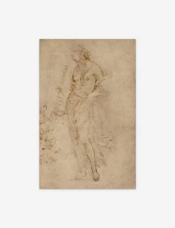 Female Figure With A Tibia Print By Raphael -Furniture Store MUSFEM1828