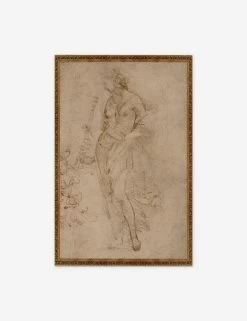 Female Figure With A Tibia Print By Raphael