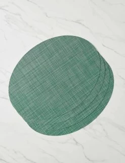 Mini Basketweave Oval Placemat (Set Of 4) By Chilewich -Furniture Store MiniBasketweaveOvalPlacemats Ivy A0656938 5505 Product