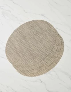 Mini Basketweave Oval Placemat (Set Of 4) By Chilewich -Furniture Store MiniBasketweaveOvalPlacemats Linen A0656939 Product