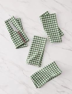 Mini Gingham Napkins (Set Of 4) By Heather Taylor Home -Furniture Store MiniGingham Hunter napkins setof4 15995