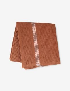 (Set Of 2) Organic Block Rib Hand Towels By Mungo -Furniture Store Mungo Block Rib Russet Hand Towel 02592