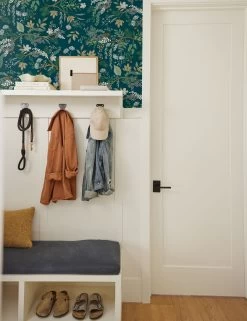 Juniper Forest Premium Peel + Stick Wallpaper By Rifle Paper Co. -Furniture Store PSW1197RL MudRoomVignette2 5733