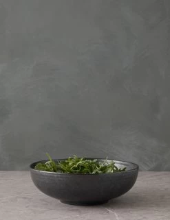 Weilan Low Serving Bowl, Black/Brown