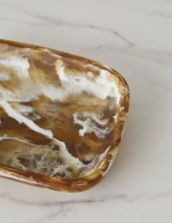 Rectangular Platter By Atlawa -Furniture Store RectangularPlatter 5.9x8.2x1.6 Horn 15157