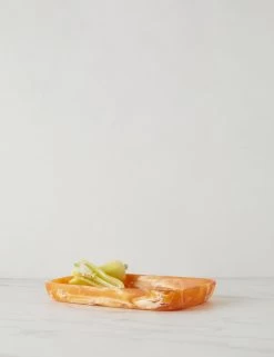 Rectangular Platter By Atlawa -Furniture Store RectangularPlatter 6.7x10x1.2 Honey 0144