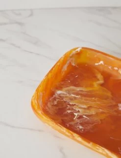 Rectangular Platter By Atlawa -Furniture Store RectangularPlatter 6.7x10x1.2 Honey 0145