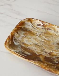 Rectangular Platter By Atlawa -Furniture Store RectangularPlatter 6.7x10x1.2 Horn 15166