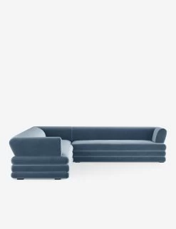 Babs Corner Sectional Sofa By Sarah Sherman Samuel -Furniture Store SSSStackedSectional HydrangeaVelvet 3