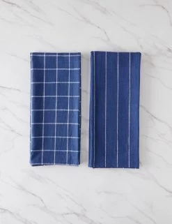 Simple Kitchen Towels (set Of 2) By Farmhouse Pottery -Furniture Store SimpleKitchenTowels NavywithWhite 16264